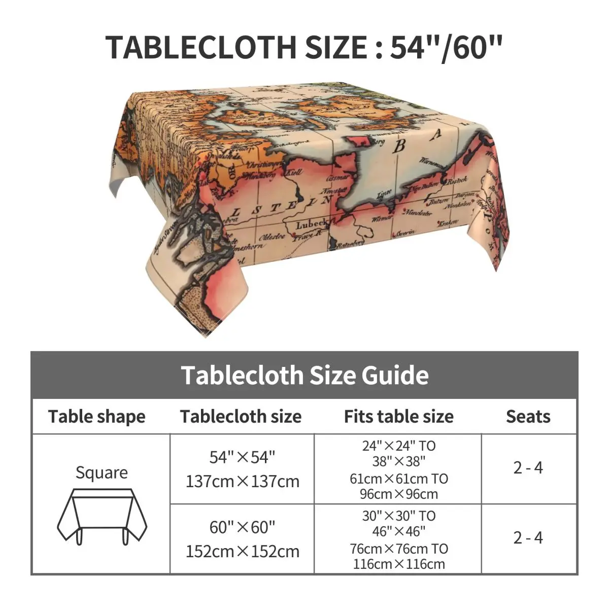 Tablecloth History World Map Table Cloth Old Maps Tablecloths Protector Table Cover Banquet Christmas Party Table Decoration