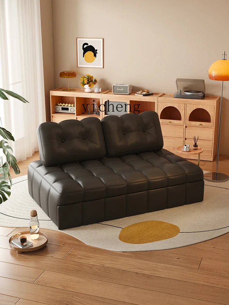 XL single sofa bed foldable dual-purpose black tofu square