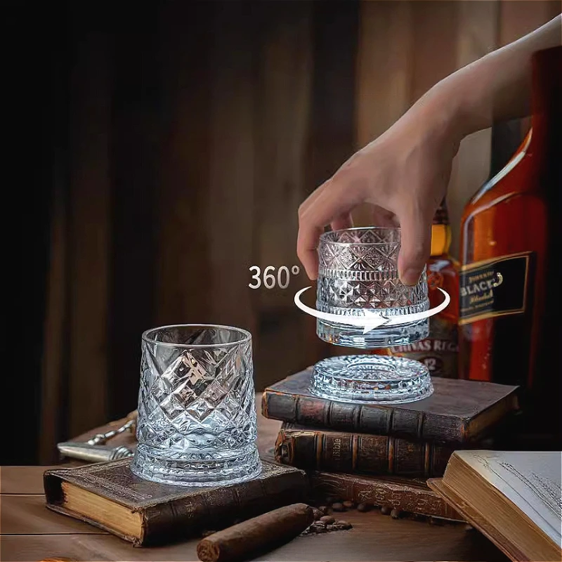 

Стакан для виски 255 мл, прозрачный, термостойкий, вращающийся, для пива, для вечеринок, креативный декоративный стакан-ваза