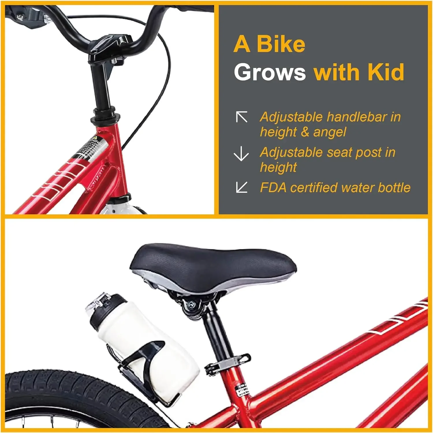 Bicicleta infantil Freestyle 12 14 16 18 20 polegadas para meninos e meninas de 3 a 12 anos, várias opções de cores