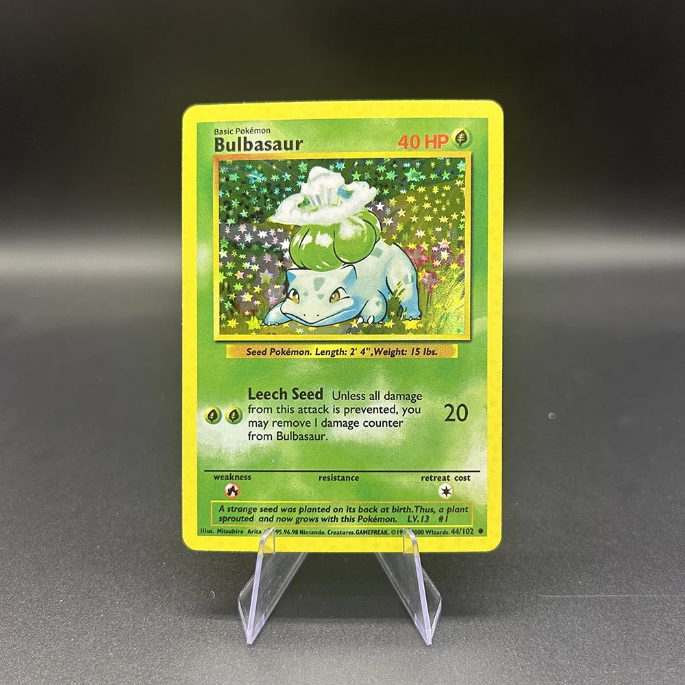 

Anime PTCG Proxy Basic English Collection Cards Color Flash Squirtle Bulbasaur Charmeleon 002/001 Single Collection Child Card