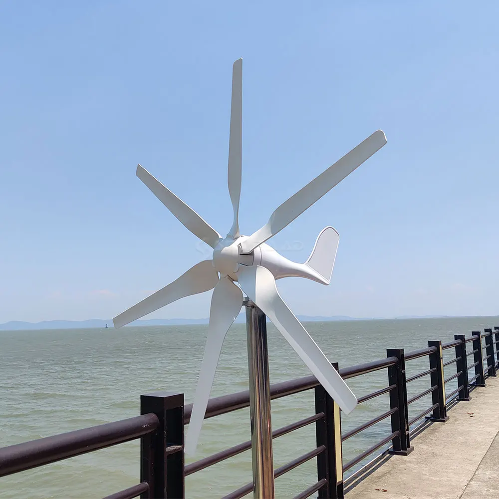 Wind Turbine Generator EU&RU&Brasil Warehouse 800W 6 Blades 12V 24V 24V High Efficient For Home Yacht Farm Street Lamps Use