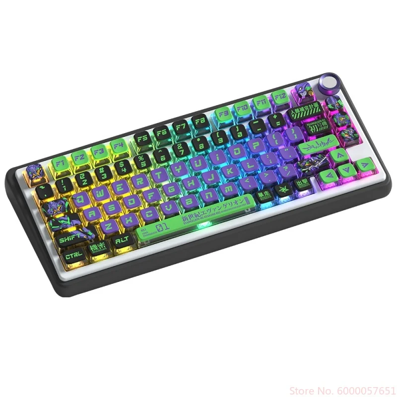 Imagem -05 - Teclado Mecânico Anime Keycap Sublimação Térmica Quatro Lados Transparente Eva 01 Tema 122 Chaves Perfil Msa Pbt Novo