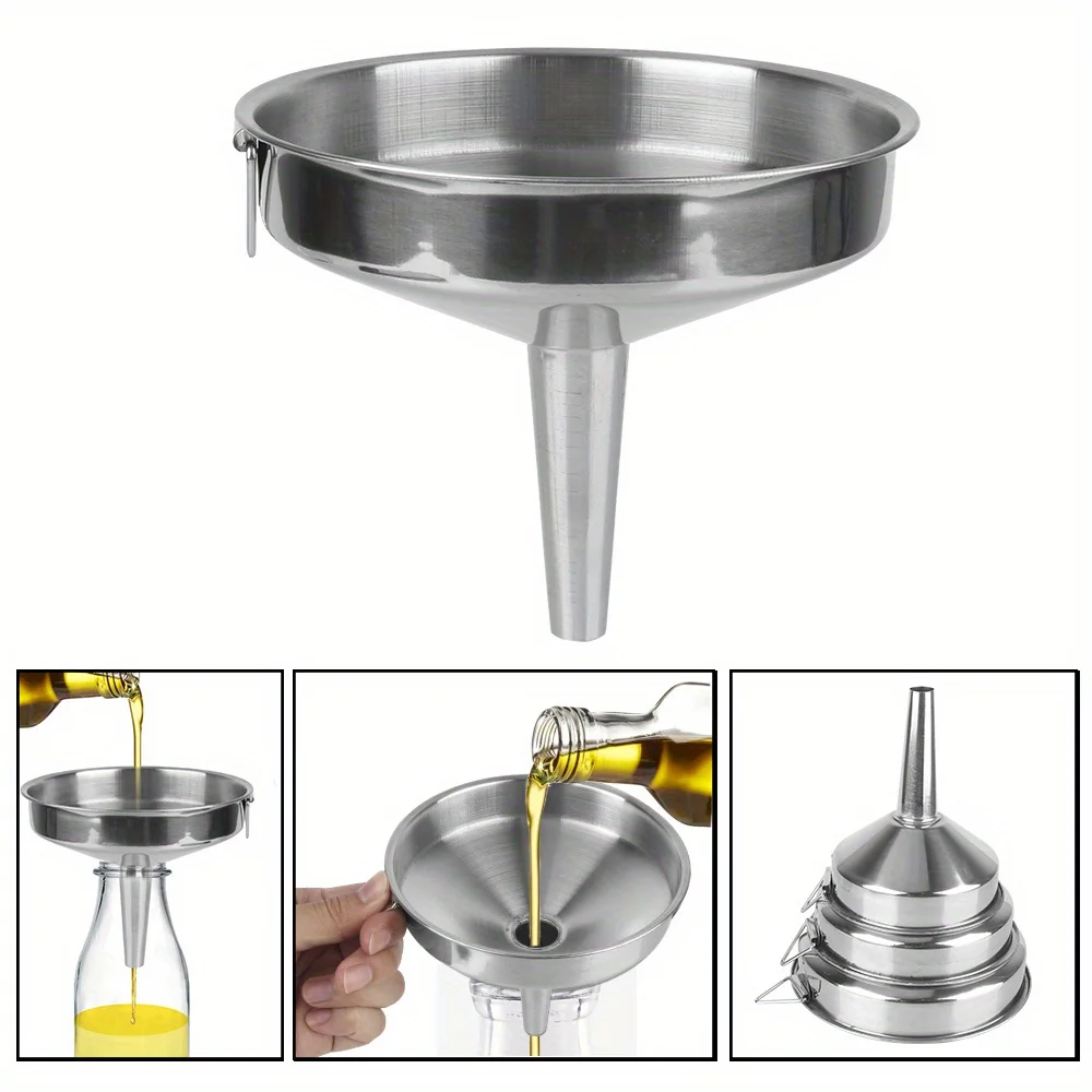Metalltrichter zum Einmachen, Küchenutensilien, Küchenzubehör, Trichter mit breiter Öffnung, Bar, Wein, Bier, Öl, Flasche, Trichter