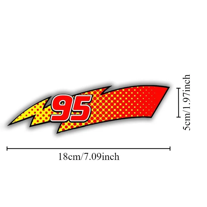 1Pair 95 Lightning Pattern Car Stickers for Racing Auto Window Side Body Bumper Rear Windshield Waterproof Car Decoration