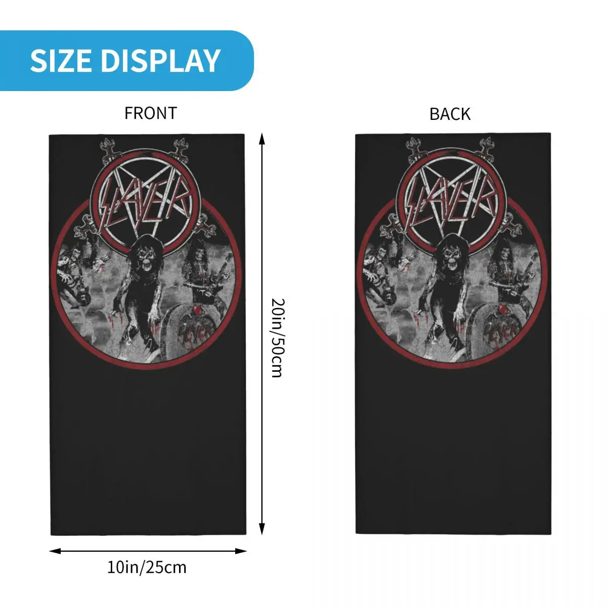 Slayer Band Bandana para el cuello para hombre y mujer, pasamontañas estampado, bufanda envolvente, diadema multiusos, deportes al aire libre, adultos, todas las estaciones