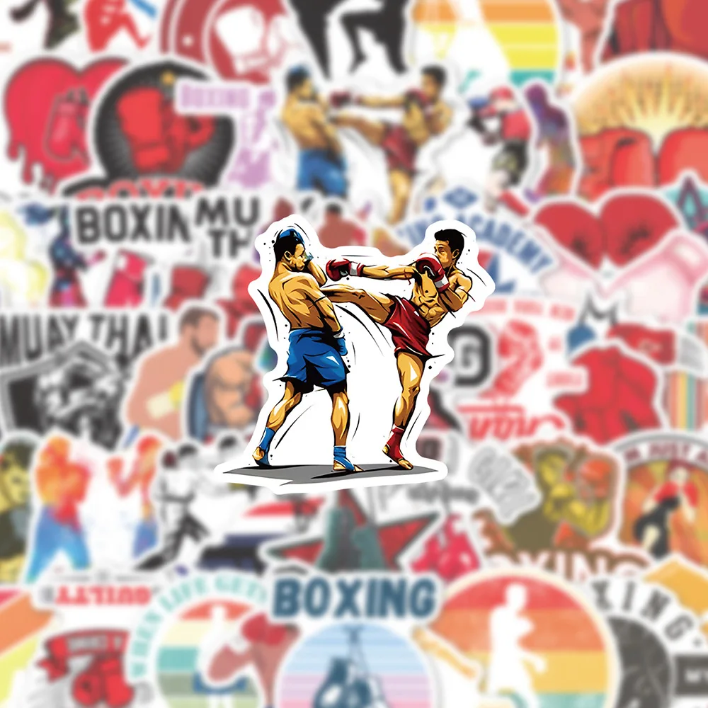 10/30/50pcs Boxing Cartoon Graffiti Sticker Fight Decoration Car Guitar Luggage Kids Toys Phone Laptop Decal Decor Sticker