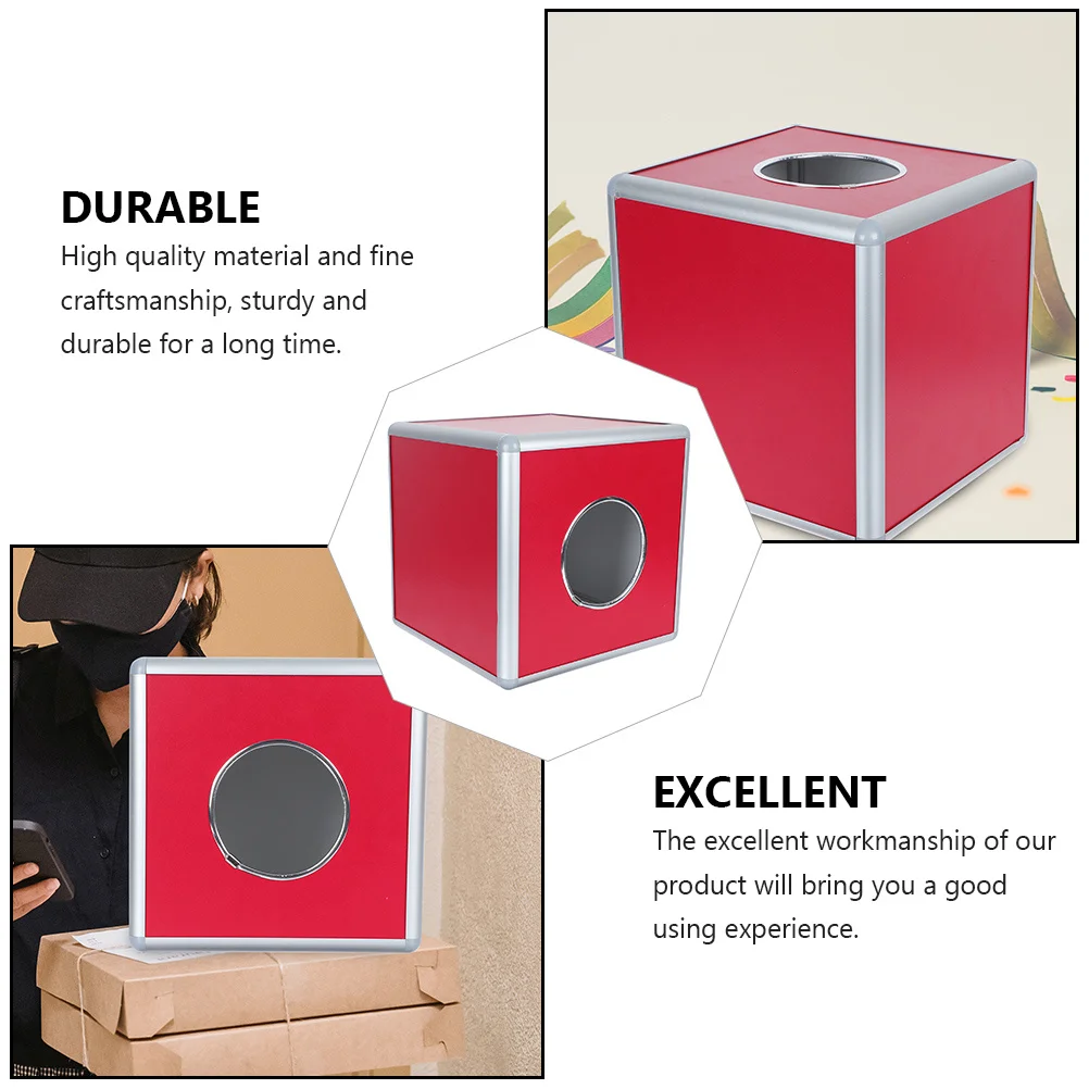 

Large-Capacity Blank Draw Lottery Box Aluminum Alloy Storage Bin For Annual Meeting Raffle Fundraising Event Multi-Purpose Game