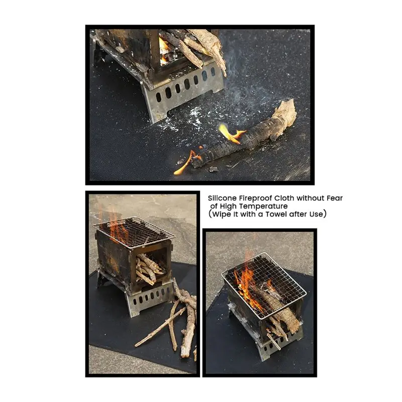 

Огнестойкий защитный коврик для пикника и барбекю на открытом воздухе, 600x520 мм