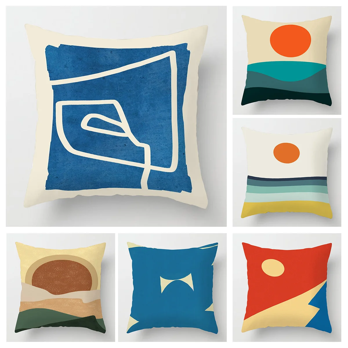 Scandinavian Abstract Style Pillow Cover 18x18/20x20 inches - Geometric Print Cushion Cover Home Decor Gift Pillow Cover