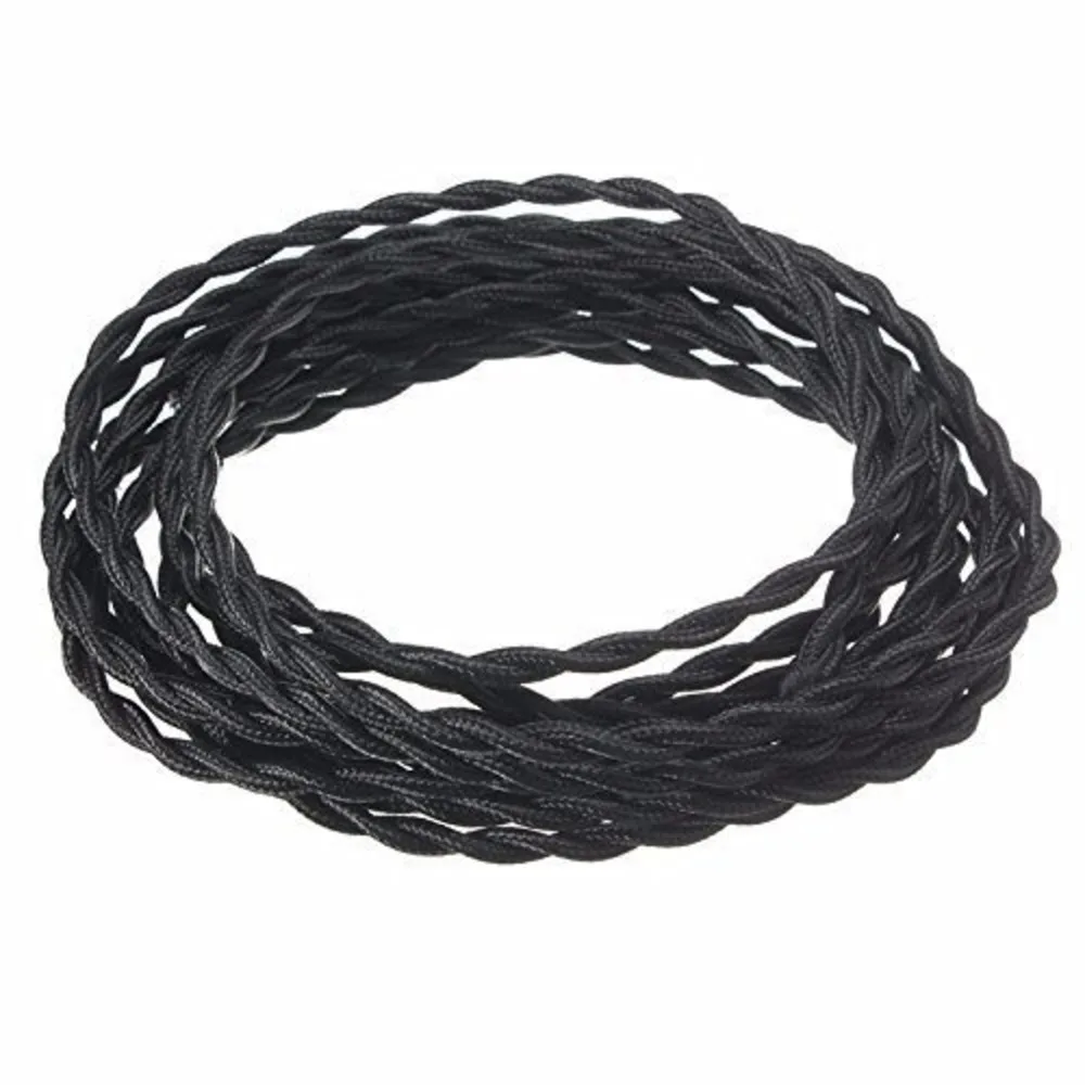 50 Feet Twisted Cloth Covered Wire 2-Conductor 18-Gauge Fabric Electrical Cord Cable,DIY Lamp strands Textile Electrical Wire