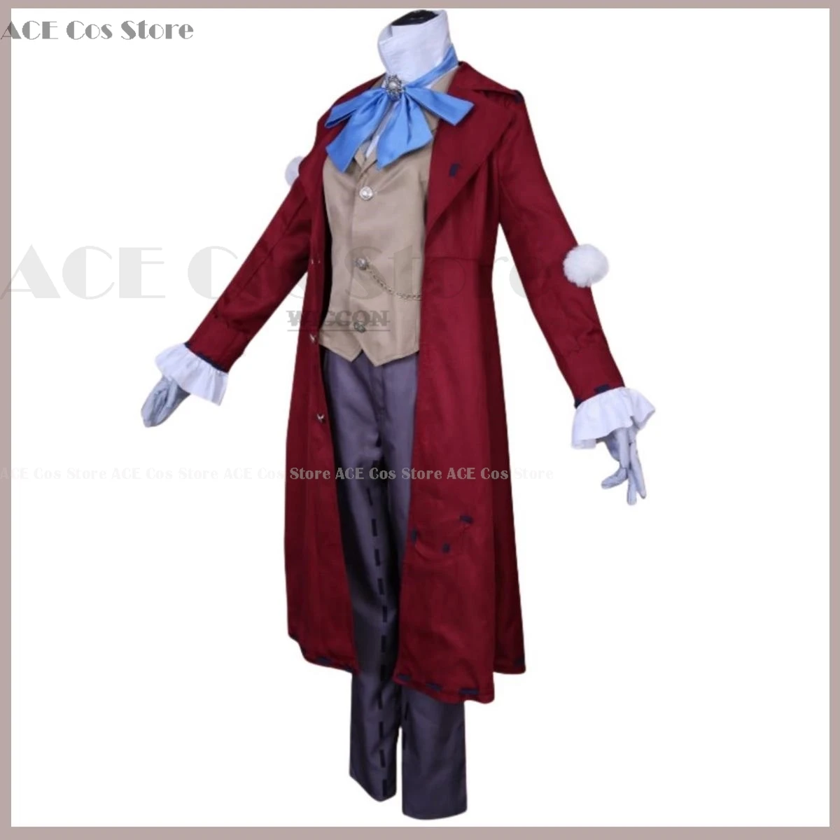 Identity V Anime Game Frederick Kreiburg Cosplay Costume Composer Wig Tailcoat Uniform Coat Adult Man Halloween Carnival Suit