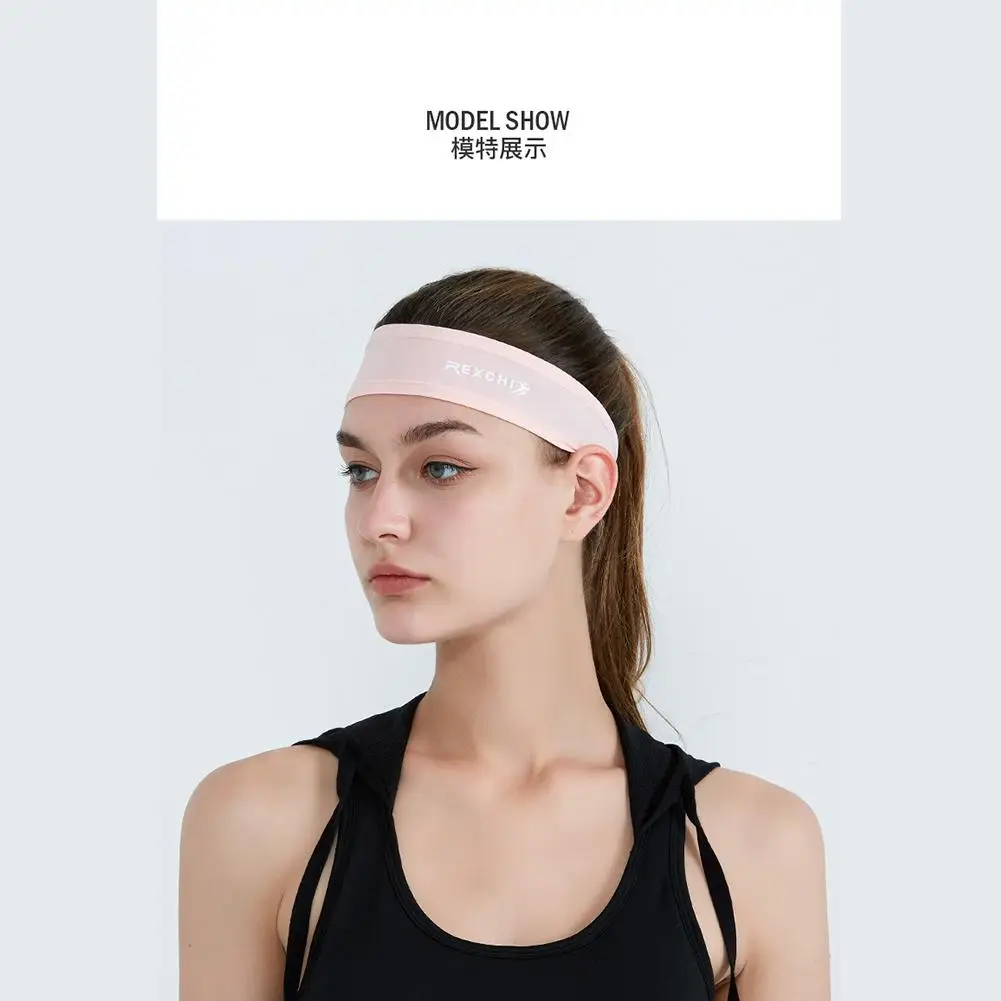 Ice Silk Sports Headband Sweat-absorbent Anti-slip Sweatband Gym Headscarf Cycling Workout Hair Bands