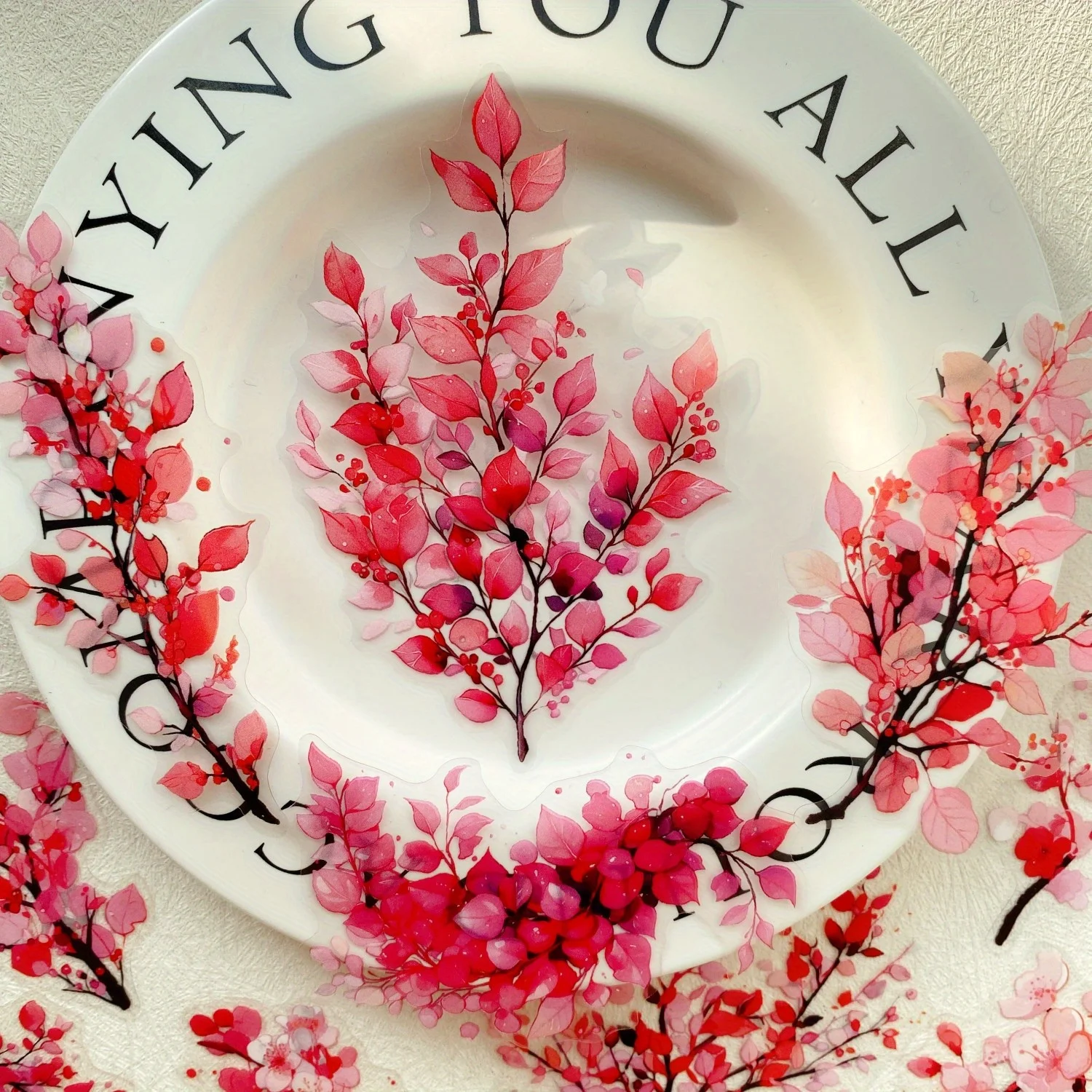 Journamm 20pcs Branches DIY Journal Material PET Stickers Scrapbooking Arts and Crafts Projects Decor Photo Album Collage