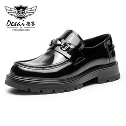 DESAI Fashion Shiny Men Loafers Anti Slip Luxury Design Casual Shoes For Man Black Spring Autumn Male Dress Shoes 2023