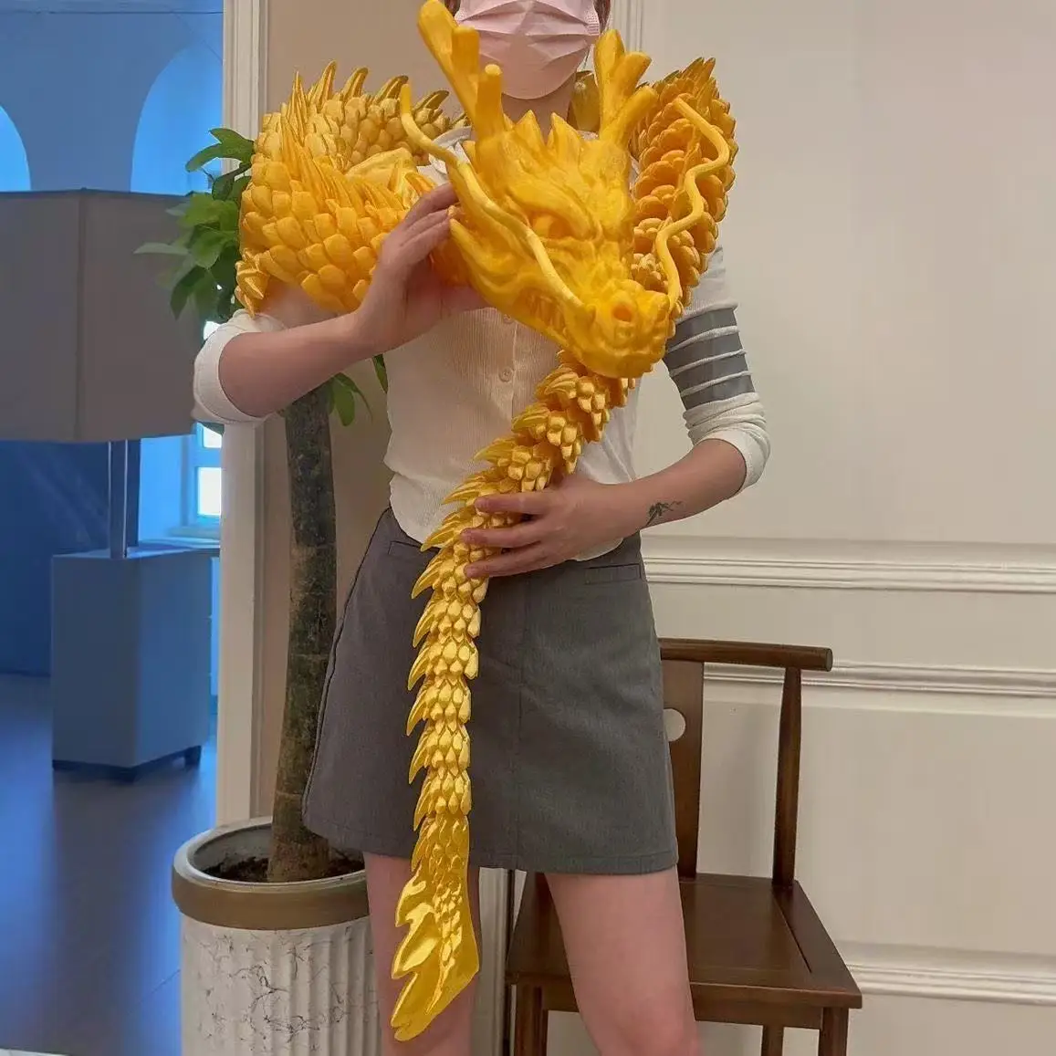 

Extra Large 90cm 3D Printed Dragon Model Joint Movable Desktop Figurer Lucky Festive Home Office Ornament Feng Shui Decor Dragon