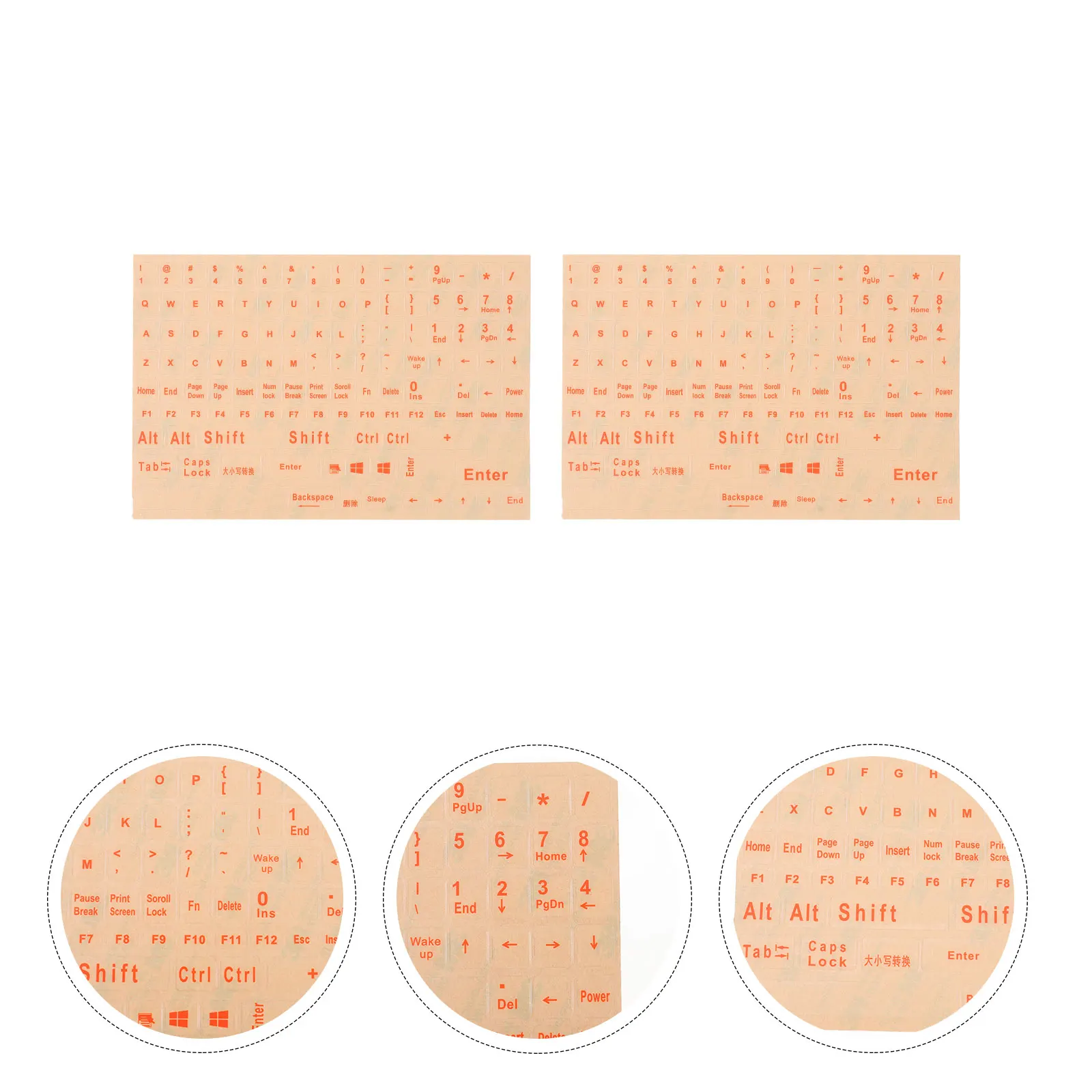 

2 Sheets Keyboard Stickers Universal Computer Laptop Letters Replacement Desktop