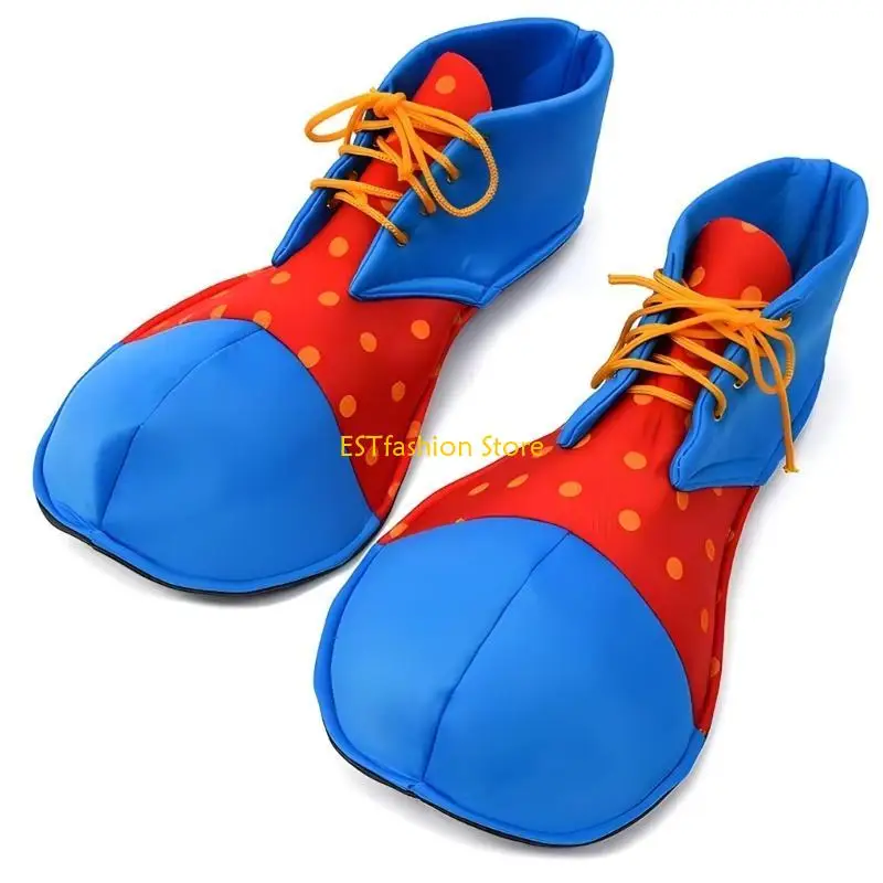 Y5GC Adult Halloween Clown Cosplay Suit with Colorful Nose Tie for Themed Parties