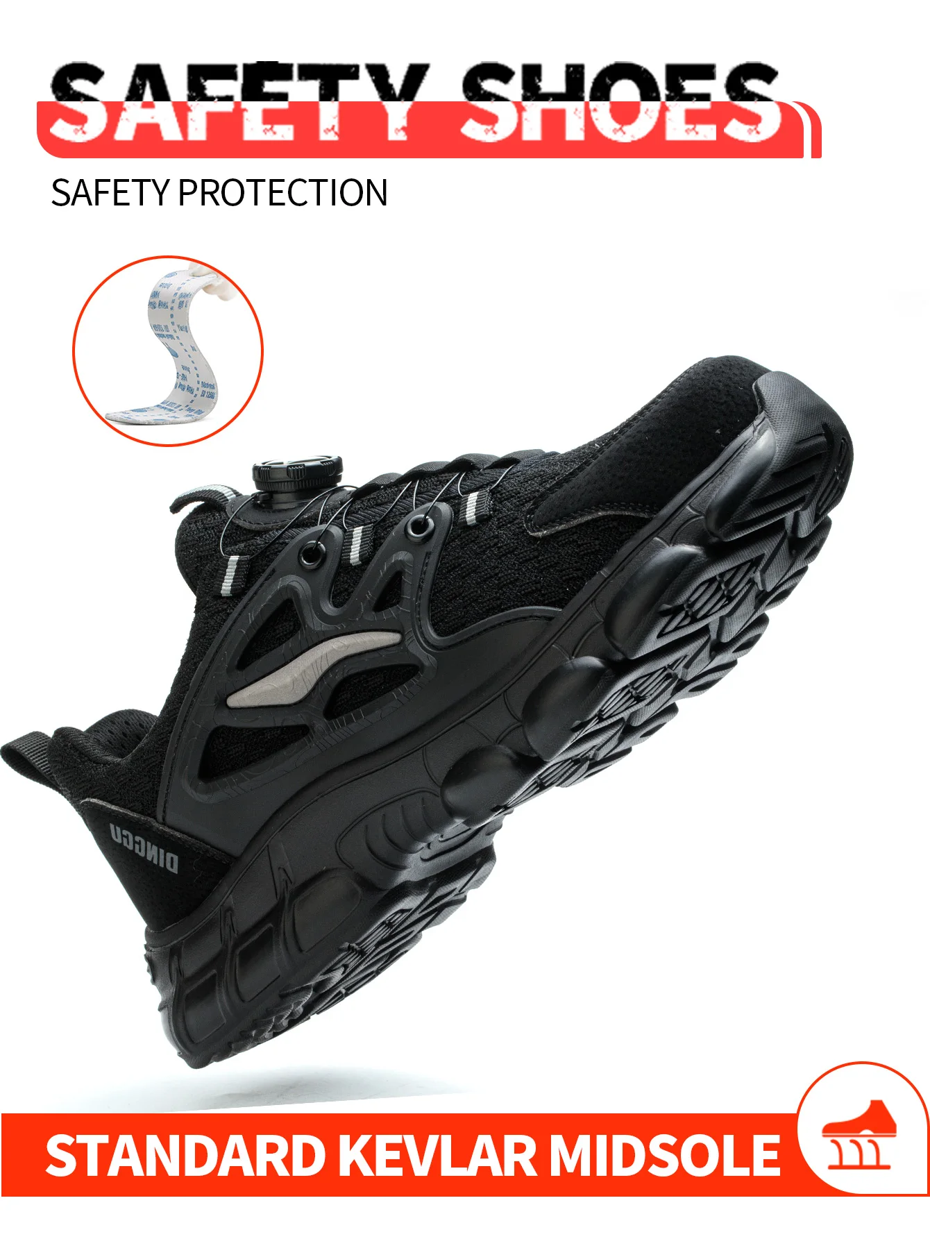 

2026 Breathable Woven Knit Industrial Construction Sneakers Industrial and Construction Site Protective Shoes