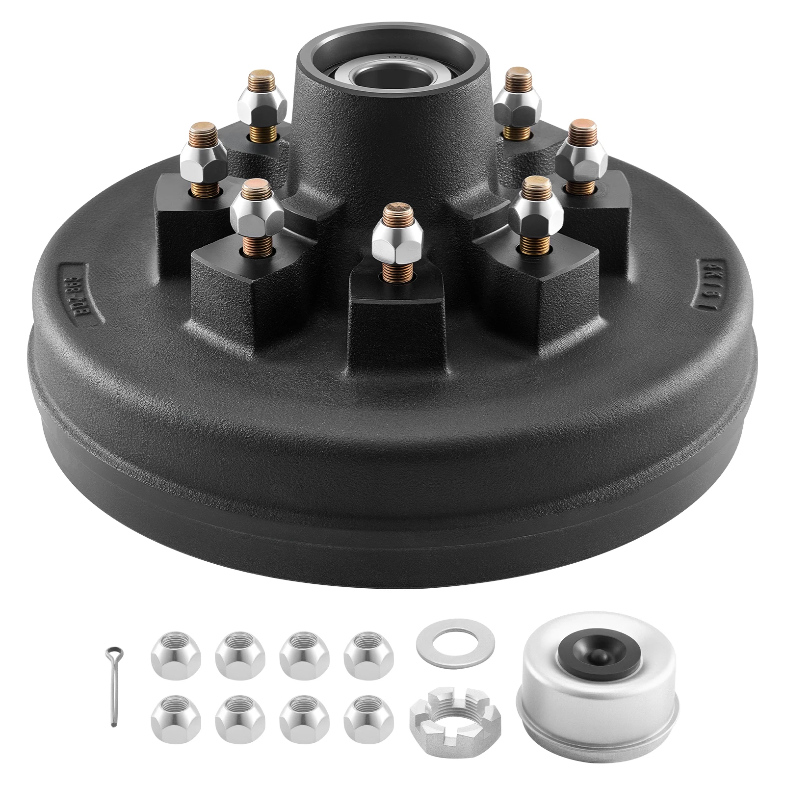 

Тормозной барабан SucceBuy для электрического прицепа, 8 отверстий, межосевое расстояние 4 дюйма, для осей прицепов грузоподъемностью 7000 фунтов, замена барабанов 12 дюймов