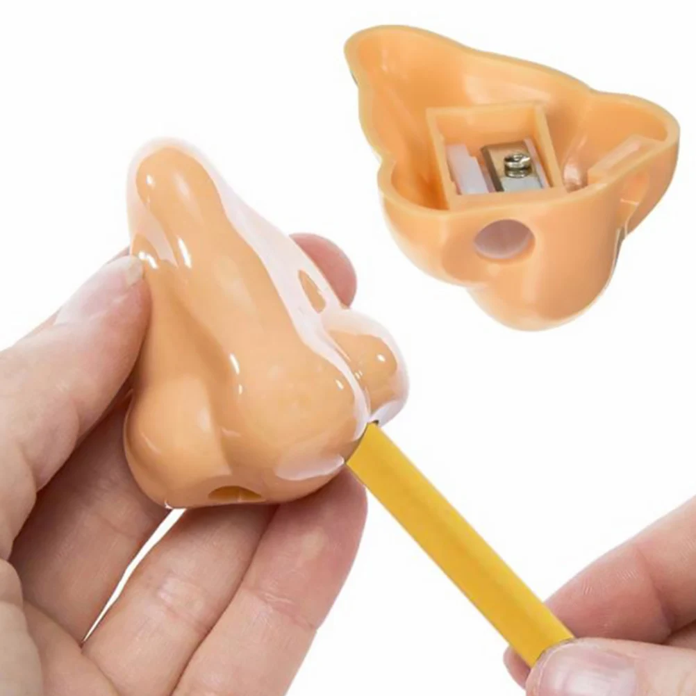 

12pcs Nose Pencil Sharpener Dual Holes Creative Pen Planer Office Stationery School Supplies Christmas Gift For Students