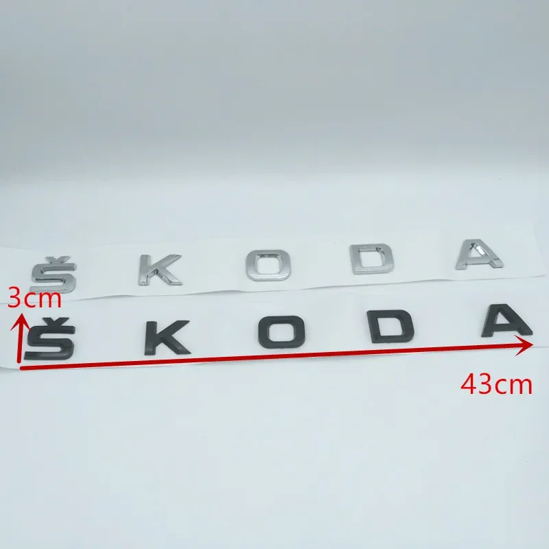 1pcs 3D ABS high quality car Letter Front Hood Emblem Rear tail trunk Decals badge sticker Decal styling For Skoda