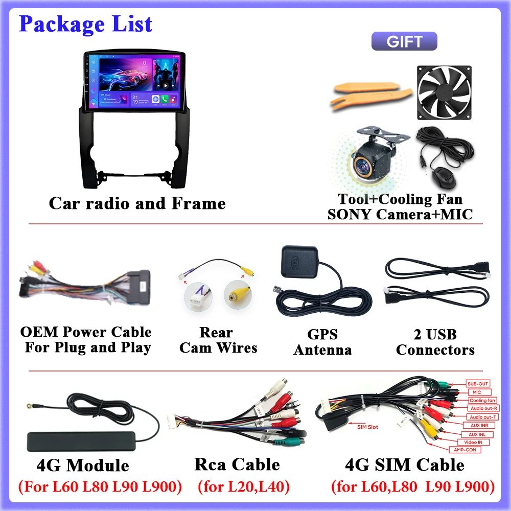 Carplay أندرويد 15 لكيا سورينتو 2 XM سيدان 2009 2010 2011 2012 4G واي فاي فيديو راديو السيارة GPS الملاحة 2k شاشة DSP ستيريو 2k