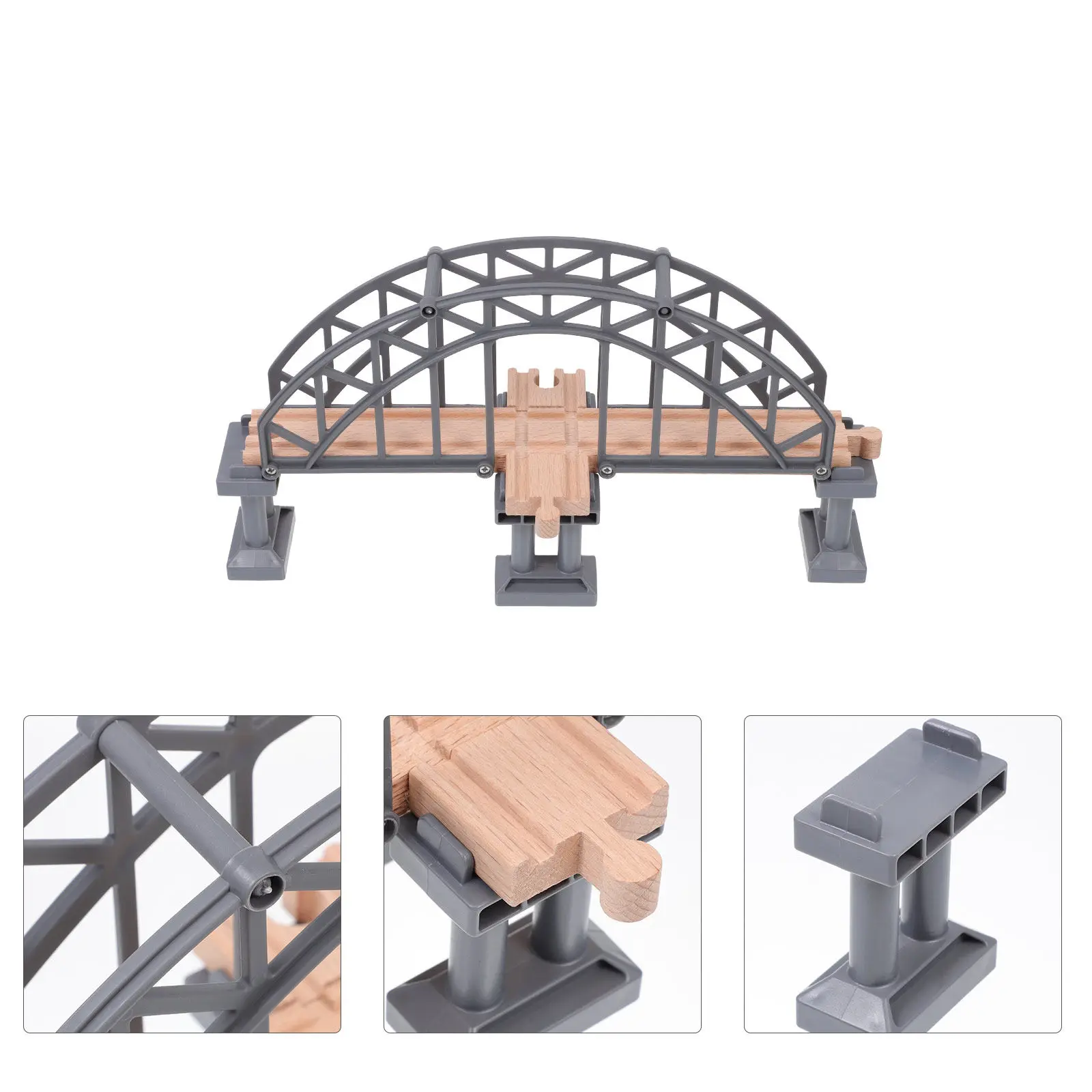 

1Pcs Bridge Train Track Accessory Wooden Plastic Rack Educational Kids Plaything Kids Train Layout Birthday Gift