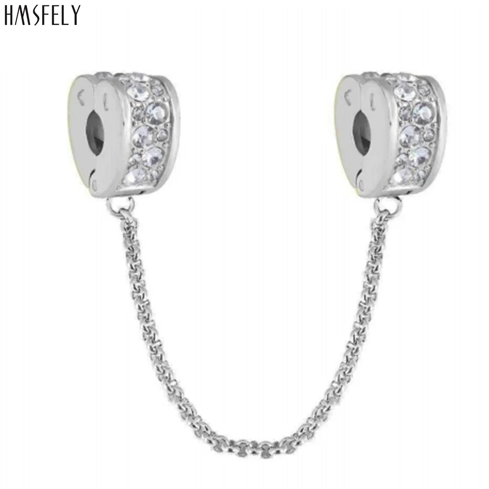 HMSFELY 316L Stainless steel Heart Shape safe Chains For Women DIY Charm Bracelets Crystal Chains