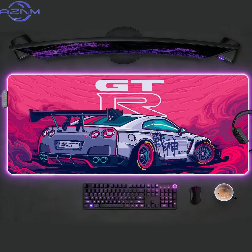 Alfombrilla de Ratón para Juegos, RGB LED, Antideslizante, de Goma, Accesorios para Juegos, Alfombrilla Grande XXL para Teclado