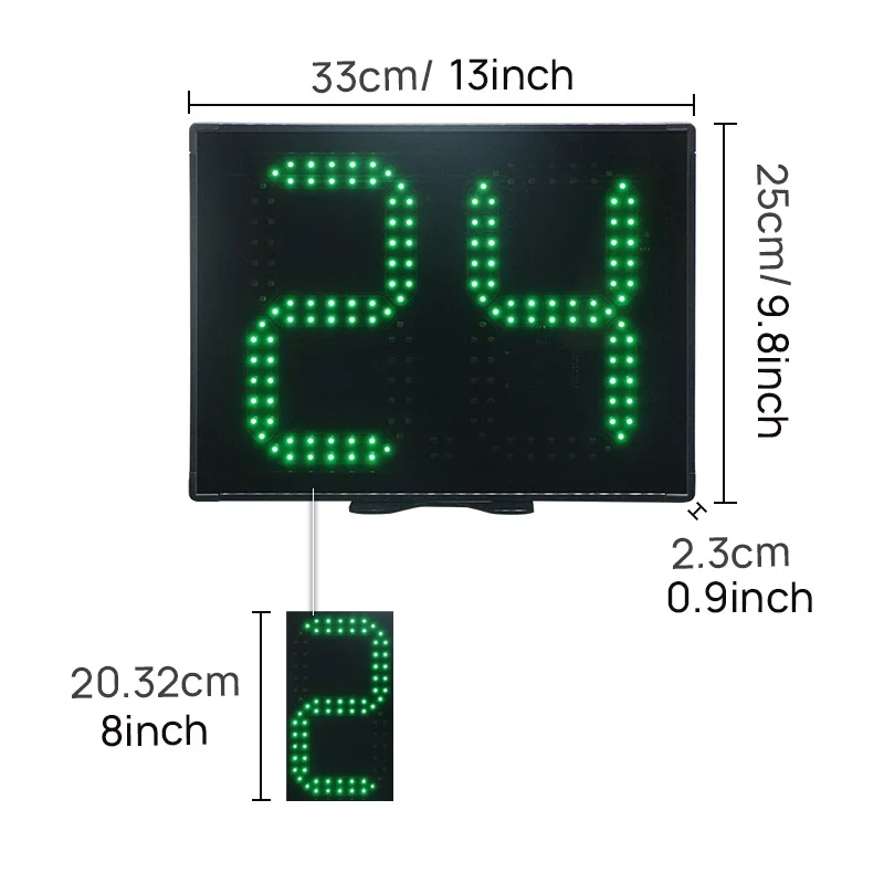 YIZHI 2pcs Set Digital Basketball Stadium 0-99 Seconds Countdown Editable LED 12s 14s Reset 24s Shot Clock with Remote Control