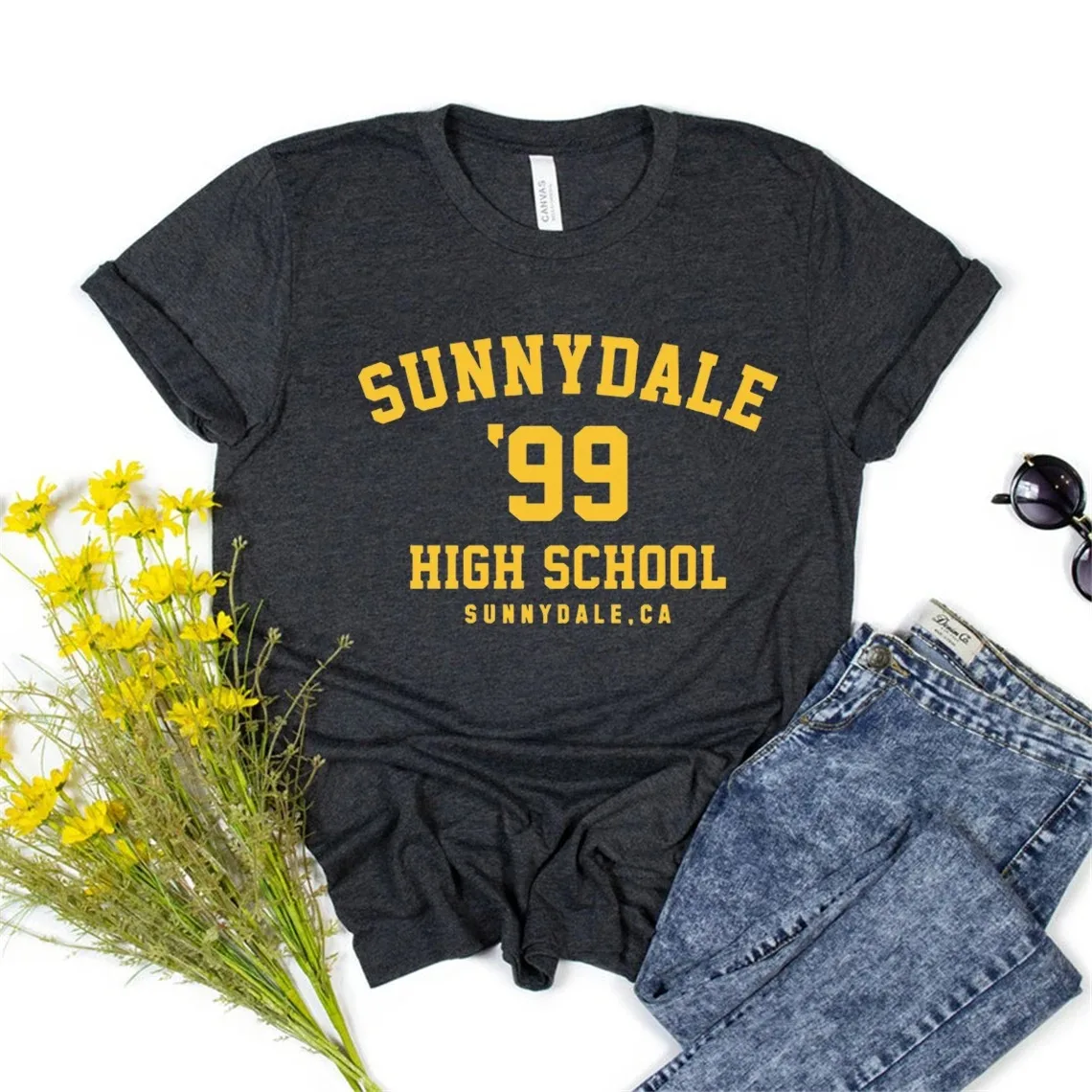 Sunnydale 99 High School Student Unisex T-shirts Sunnydale Summer Fashion Graphic Tee Women Casual Harajuku Shirt Casual Tops