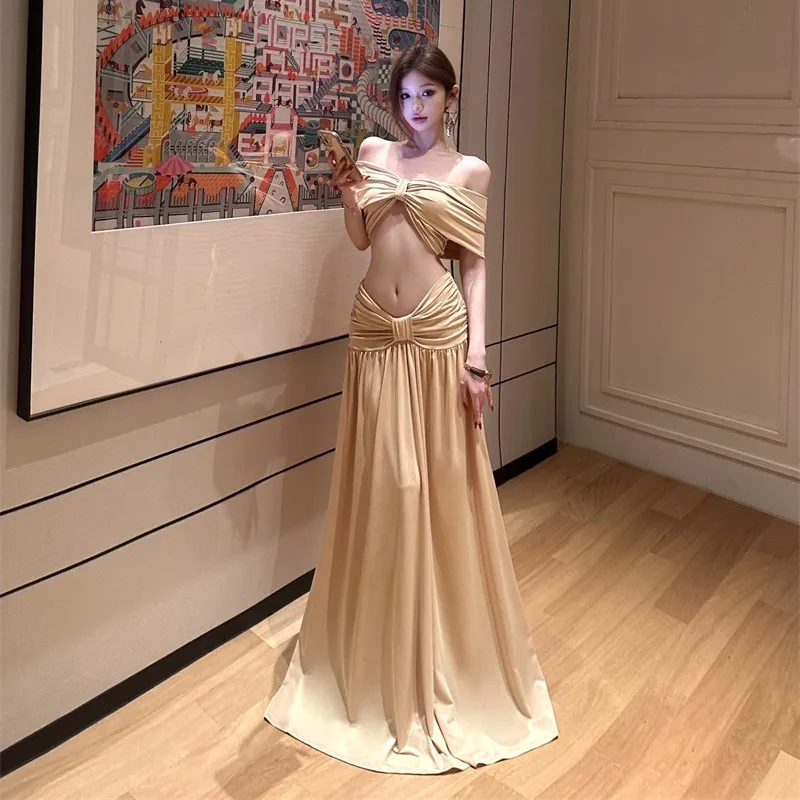 

Evening Kiss Retro One oulder High Waist Slimming Long Dr Birthday Par Formal Gown Ele Faionable Women's Dr