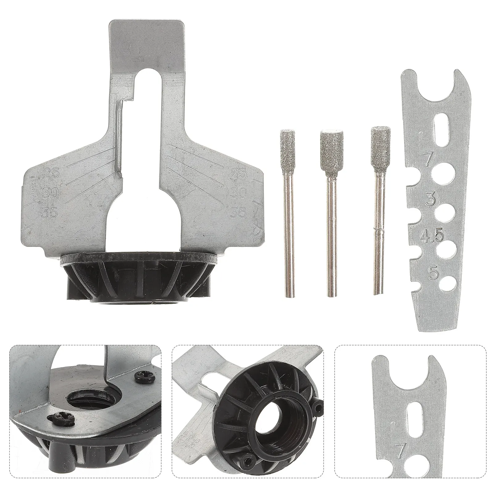 

1Set Chainsaw Sharpening Attachment Kit Premium Emery Burr Manual Chain Saw Sharpener Angle Guide Stable Grinding Tool