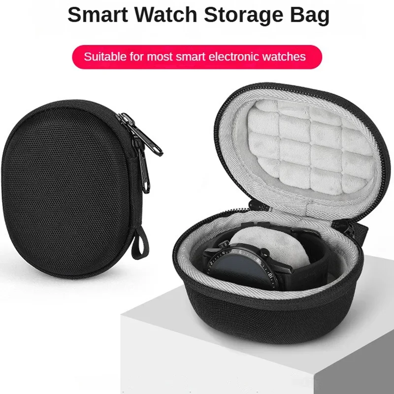 Tragbare EVA-Einzeluhren-Reisetasche Uhrenaufbewahrungsbox Uhrenhalter Wasserdicht für Smartwatches Reißverschluss-Etui