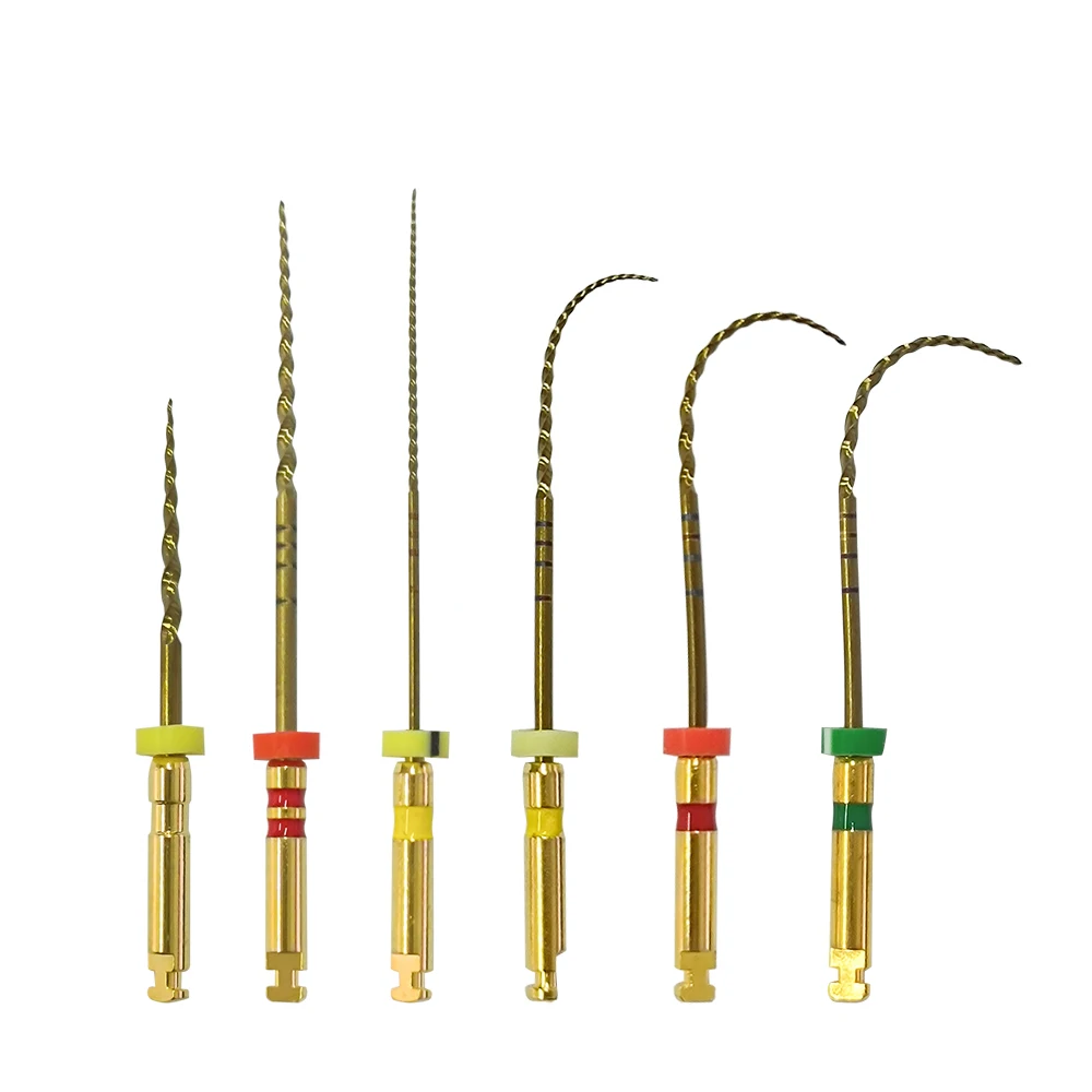 30 PCS/5 Pack Dental Root Canal Rotary Files Heat Activated Nitinol Tooth Pulp Files Thermally Nickel-Titanium 21/25/31mm Files