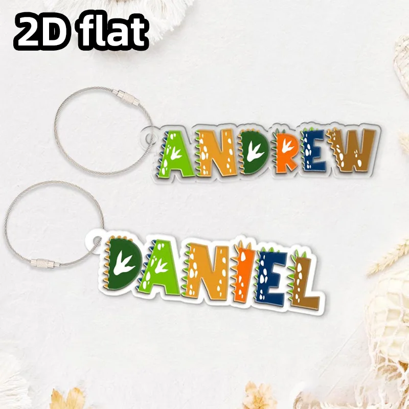 Customized name plates, dinosaur-themed backpack name plates, acrylic material schoolbag name plates