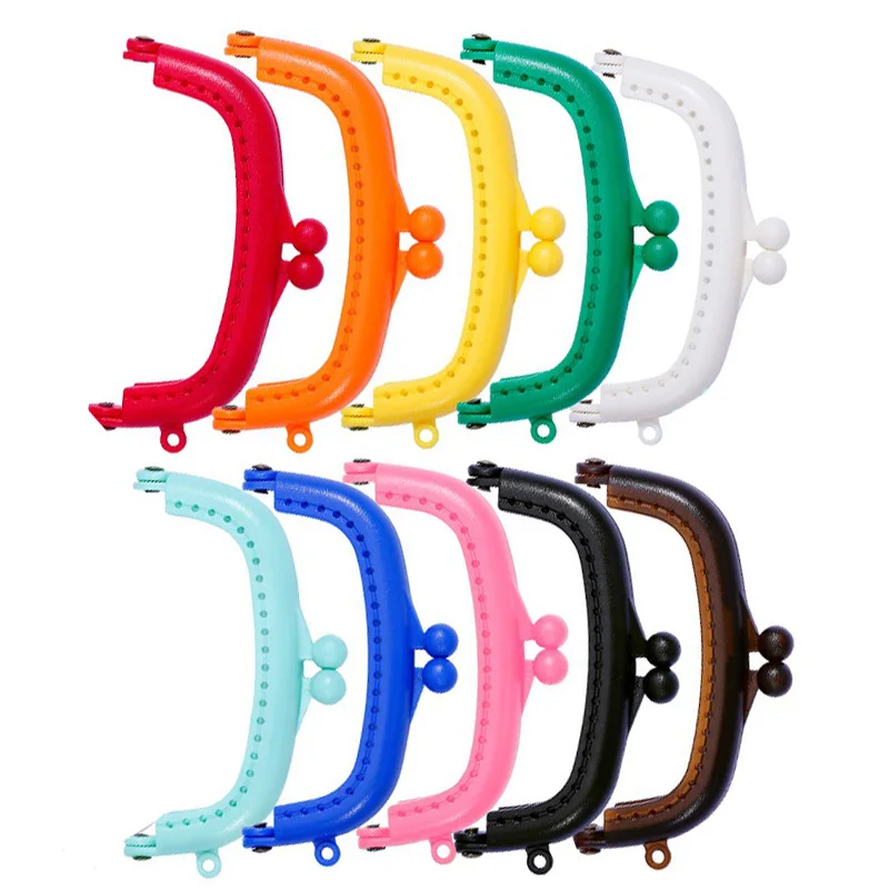 

8.5CM Candy Arc Resin Plastic Purse Frame With Hole Kiss Clasp Lock DIY Bag Accessories 10 Colors Wholesale