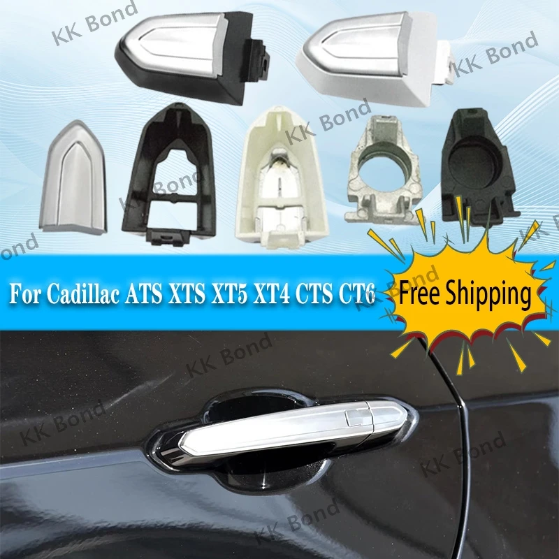 Fit For Cadillac ATS XTS XT5 XT4 CTS CT6 Car Exterior Door Lock Cylinder Chrome Cover Trim Cap 13522324 Parts ABS Plastic