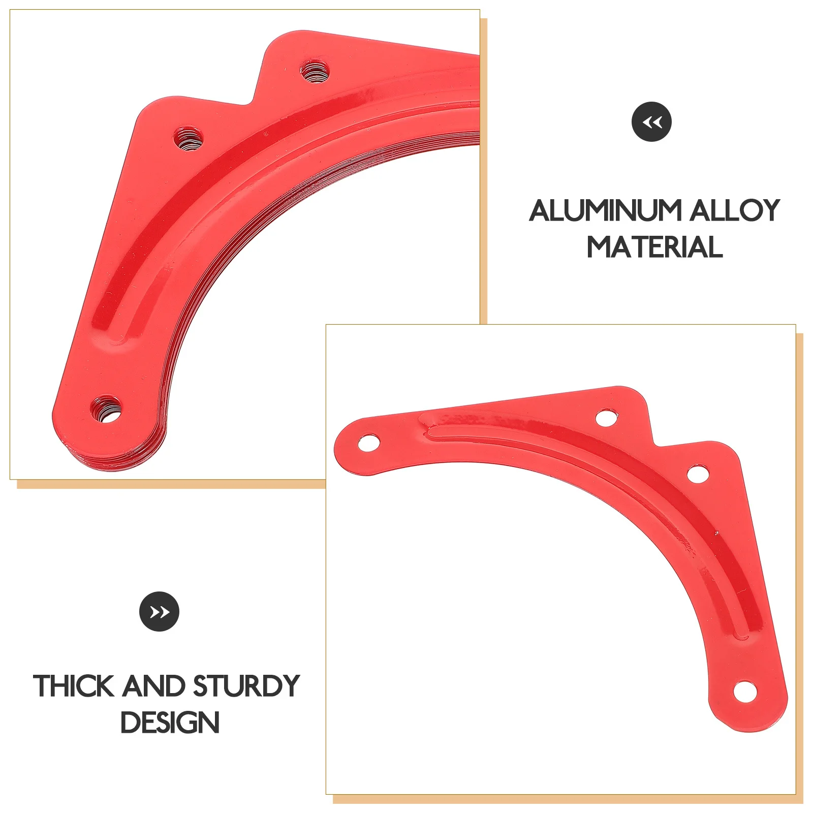 

10Pcs Aluminum Alloy Ladder Reinforcement Plate Thick Corner Fixing Sheet Step Ladder Support Red Heavy Duty Fixed Angle Bracket