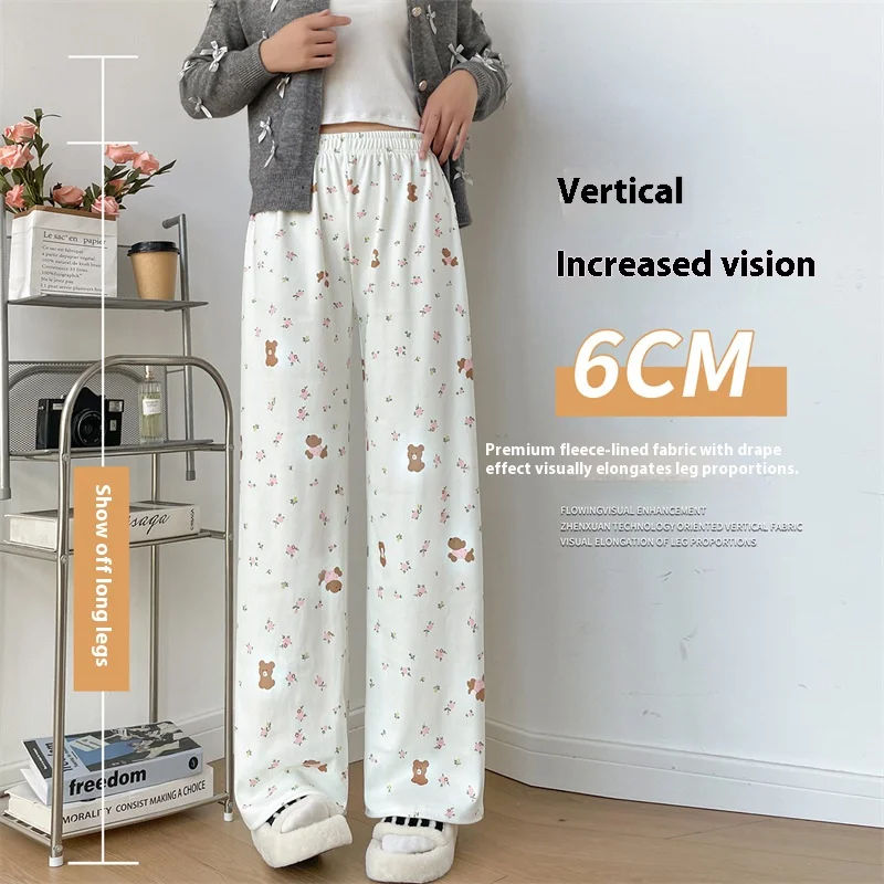 秋と冬のウォーキングパンツ綿糸スリーピングパンツ女性のカジュアルルーズパンツはホームパンツとして着用できますパジャマパンツ