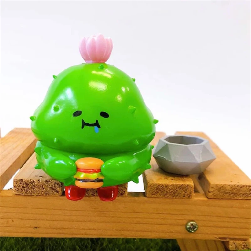 Cute Succulent Plants Cactus Action Figure Toys Collectible Dolls Birthday Gift for Children Desktop Ornament Cholla Toy