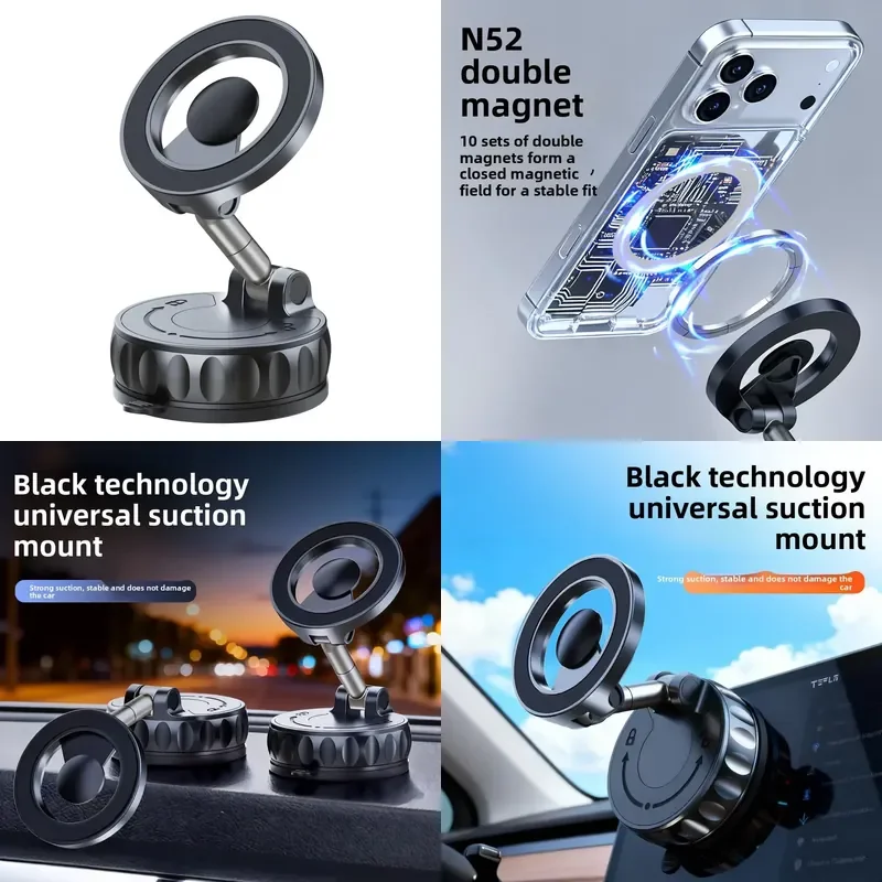for  Adsorption Magnetic Car Phone Holder Foldable Cup Mount  Dashboard Glass Desktop Universal Mobile Stand