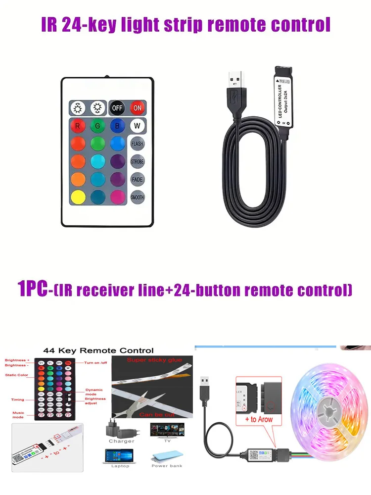 USB Bluetooth WIFI LED bande RGB contrôleur IR variateur à distance musique téléphone APP contrôle luminosité ajuster pour 5050 2835 bande lumineuse