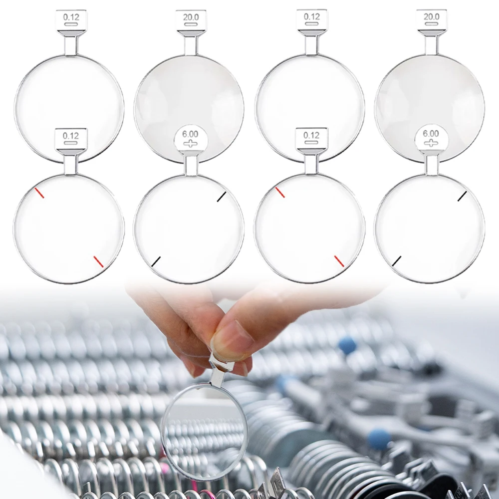 1 stuk ±0.12-±4.00D Optische Oftalmische Prismatische Lenzen met Metalen Rand voor Proeflensset Metalen Rand DIA 38mm Brillen Gereedschap