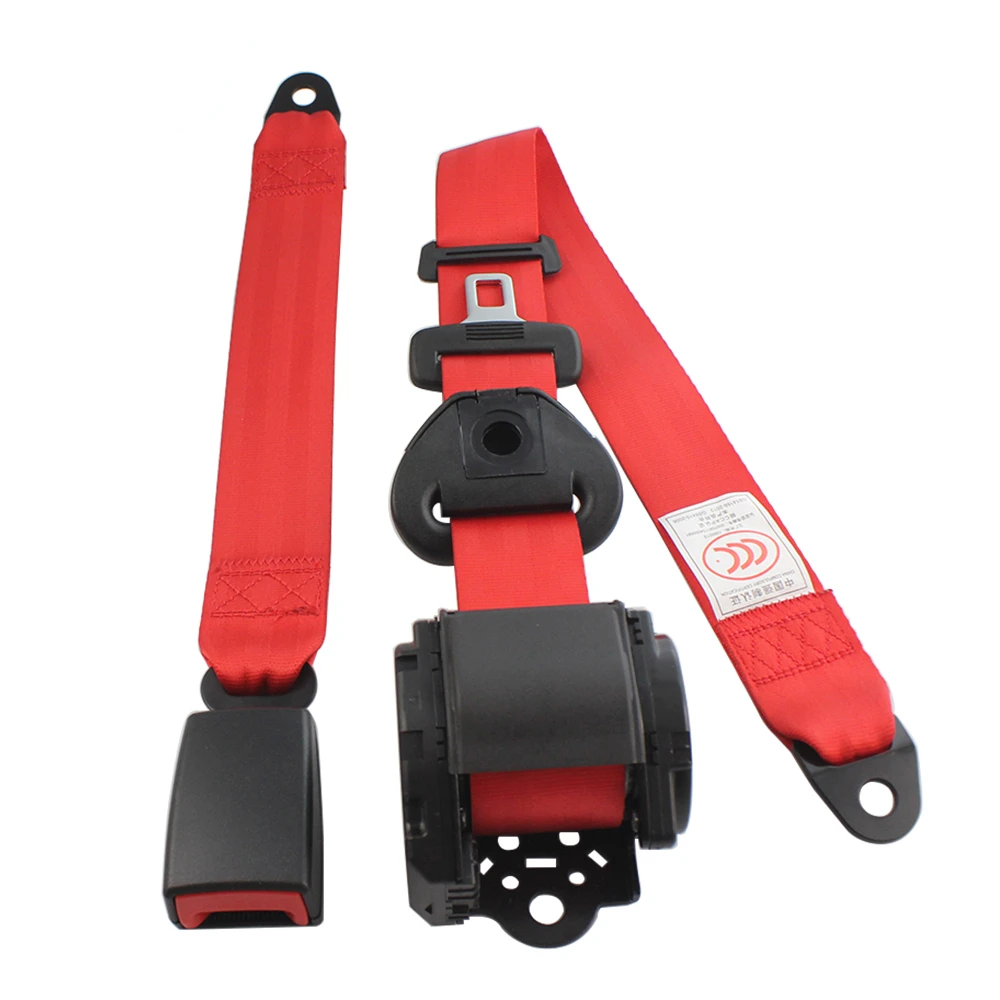 2840cm Red 3 Point Car Seat Belts Safety Belt Extender Extension Buckle Adujstable Shoulder Seatbelt Fits Most Car Bus Universal