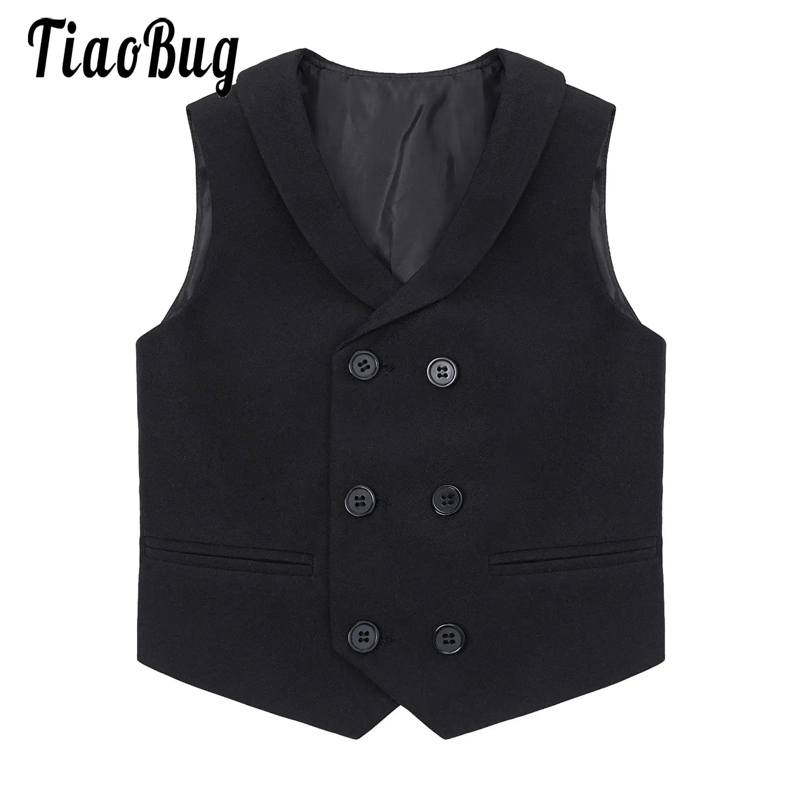 

Baby Boys Vest Elegant Formal Classic Vest for Party Festival Wedding Kids Casual Ceremony Waistcoat with Buttons Waistcoat