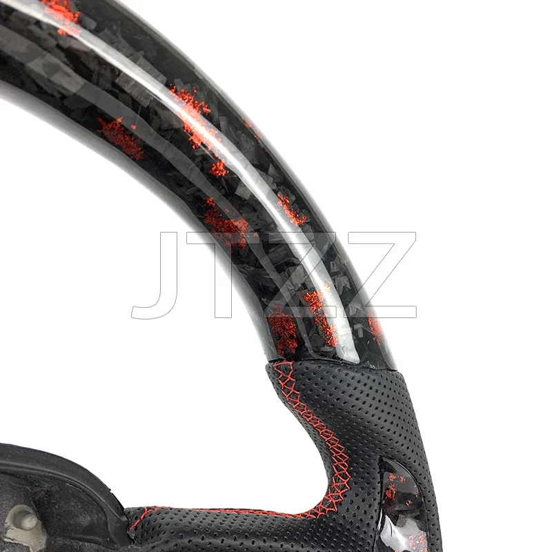 Volante de fibra de carbono forjado para Interior de coche, accesorio para Dodge Challenger SRT 2015, 2016, 2017, 2018, 2019, 2021, 2022, 2023, 2024