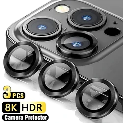 3Pcs Camera Lens Glass Protector For iPhone 11 12 13 14 15 Pro Max 12 13 Mini Protective Glass For iPhone 14 15 Plus Camera Lens