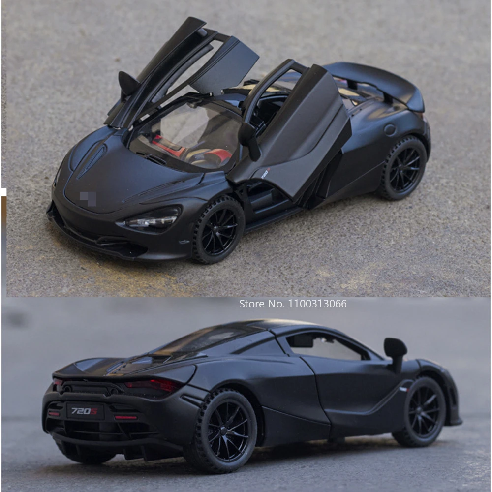 1/32 Scale 720S Alloy Sports Cars Model Diecasts Toys Metal Vehicles Model with Sound Light Doors Can Be Opened Car for Boy Gift